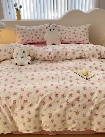 91家纺网 家纺一手货源 找家纺 珺柔家纺 2024新款40支13070全棉印花四件套 朝花夕拾