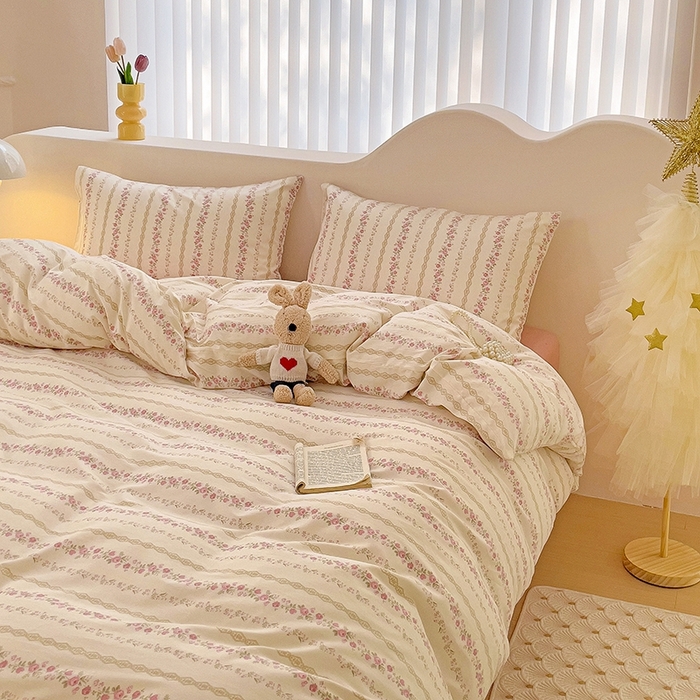 91家纺网 家纺一手货源 找家纺 珺柔家纺 2024新款40支13070全棉印花四件套 花海