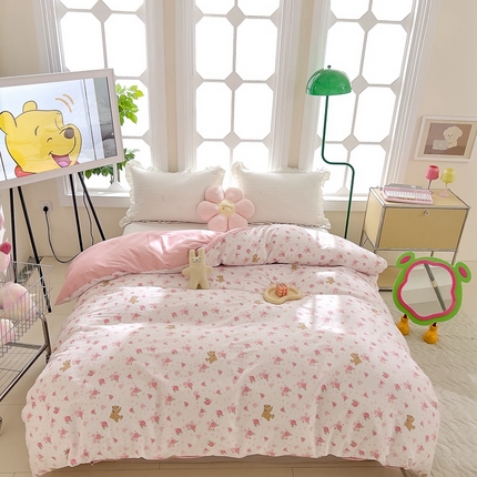 DoDo 兜兜 2024新款全棉可爱软萌系列单被套 玫瑰小熊