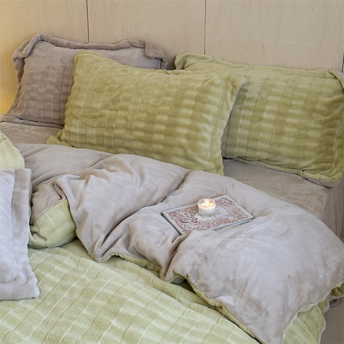 91家纺网 家纺一手货源 找家纺 时年家纺 2024新款云朵牛奶绒四件套（充值会员享优惠10元） 泡芙-抹茶绿