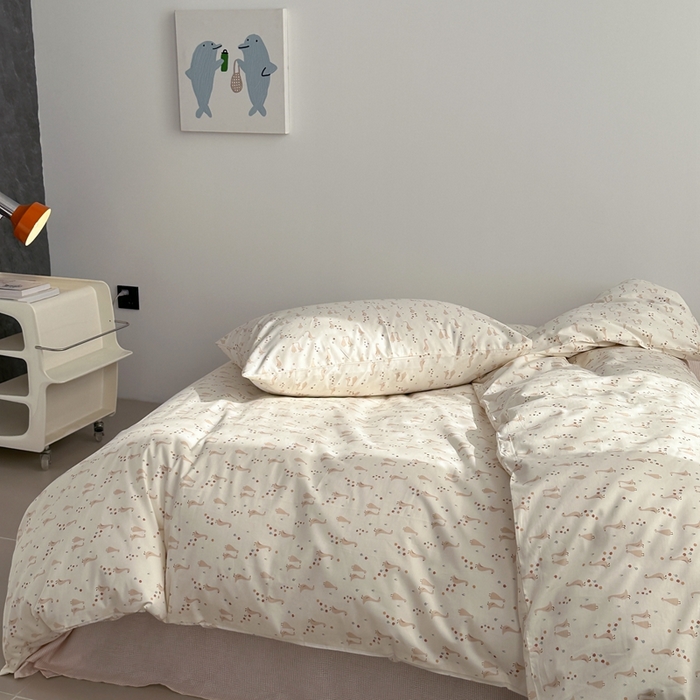 91家纺网 家纺一手货源 找家纺 棉眠 2024春季新款40支13070全棉卡通四件套 快乐丫丫