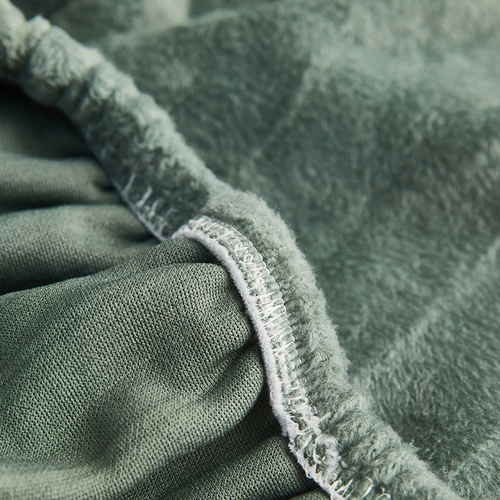 91家纺网 家纺一手货源 找家纺 丝绮鹿 2024新款毛绒纯色弧形椅子套 青色