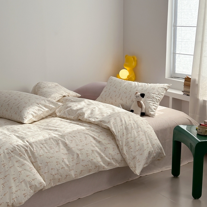 91家纺网 家纺一手货源 找家纺 棉眠 2024春季新款40支13070全棉卡通四件套 快乐丫丫