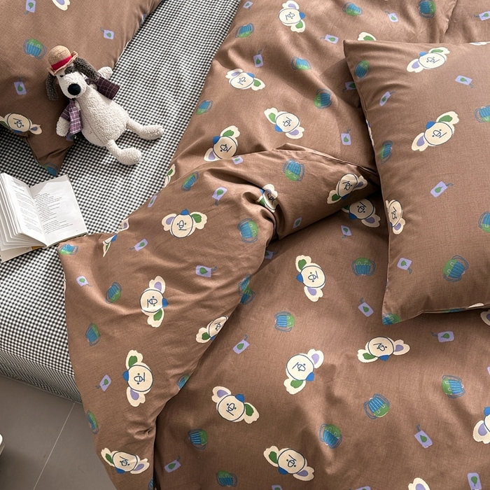 91家纺网 家纺一手货源 找家纺 棉眠 2024春季新款40支13070全棉卡通四件套 考拉