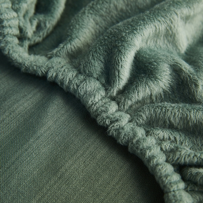 91家纺网 家纺一手货源 找家纺 丝绮鹿 2024新款毛绒纯色弧形椅子套 青色