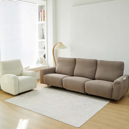 91家纺网 家纺一手货源 找家纺 （总） 共鸣沙发套 2024新款摇粒绒提花交织纹系列芝华仕三人沙发套