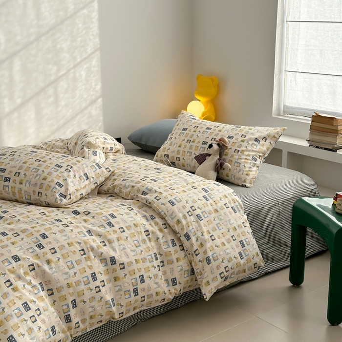 91家纺网 家纺一手货源 找家纺 棉眠 2024春季新款40支13070全棉卡通四件套 彼得兔