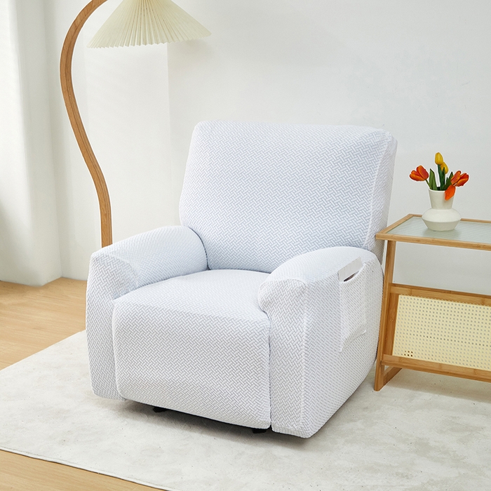 91家纺网 家纺一手货源 找家纺 （总） 共鸣沙发套 2024新款摇粒绒提花交织纹系列芝华仕单人沙发套