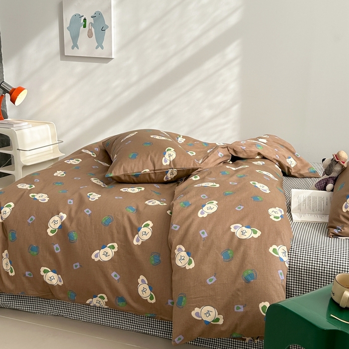 91家纺网 家纺一手货源 找家纺 棉眠 2024春季新款40支13070全棉卡通四件套 考拉