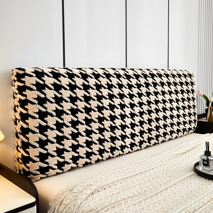 91家纺网 家纺一手货源 找家纺 （总）逐日沙发套 2024新款舒棉绒提花床头罩-千鸟格