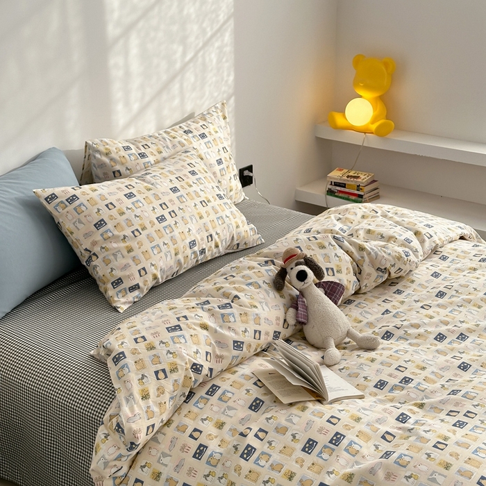 91家纺网 家纺一手货源 找家纺 （总）棉眠 2024春季新款40支13070全棉卡通四件套