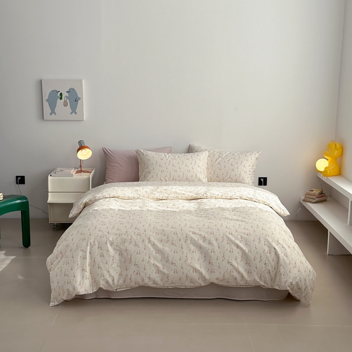 91家纺网 家纺一手货源 找家纺 棉眠 2024春季新款40支13070全棉卡通四件套 快乐丫丫