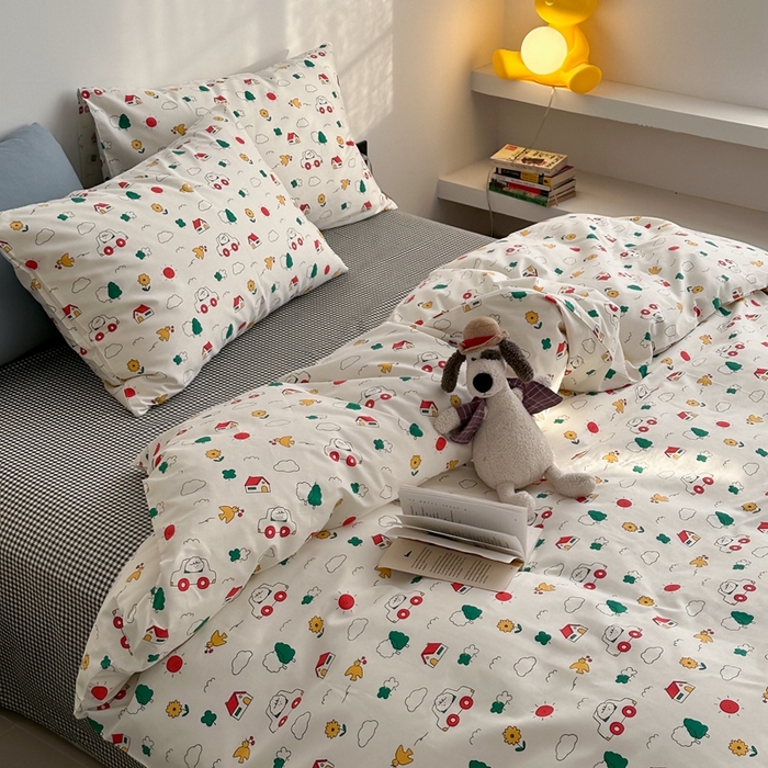 91家纺网 家纺一手货源 找家纺 棉眠 2024春季新款40支13070全棉卡通四件套 迪迪