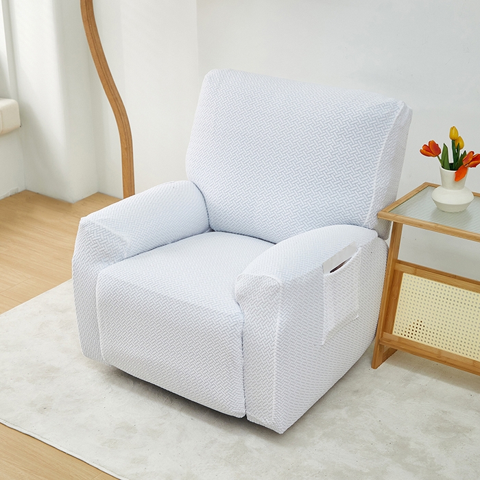 91家纺网 家纺一手货源 找家纺 （总） 共鸣沙发套 2024新款摇粒绒提花交织纹系列芝华仕单人沙发套