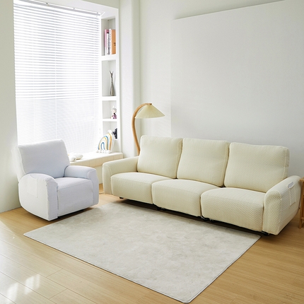 91家纺网 家纺一手货源 找家纺 （总） 共鸣沙发套 2024新款摇粒绒提花交织纹系列芝华仕三人沙发套