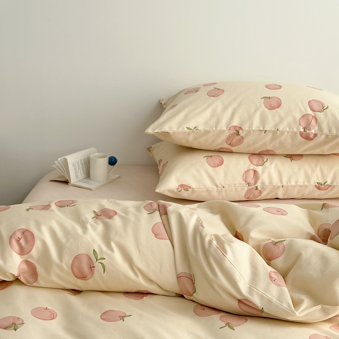 91家纺网 家纺一手货源 找家纺 棉眠 2024春季新款40支13070全棉卡通四件套 甜桃