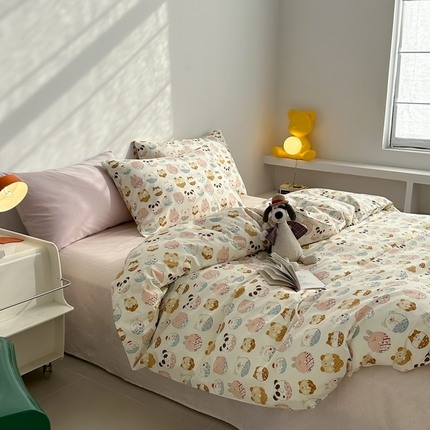 91家纺网 家纺一手货源 找家纺 （总）棉眠 2024春季新款40支13070全棉卡通四件套