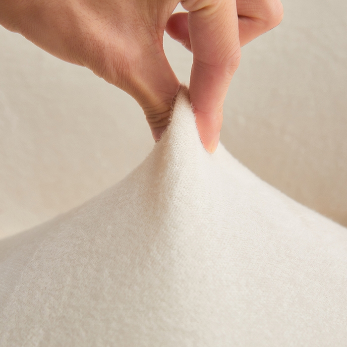 91家纺网 家纺一手货源 找家纺 丝绮鹿 2024新款毛绒纯色弧形椅子套 米白