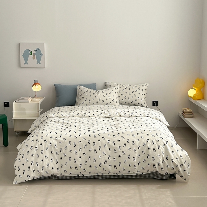 91家纺网 家纺一手货源 找家纺 棉眠 2024春季新款40支13070全棉卡通四件套 法斗