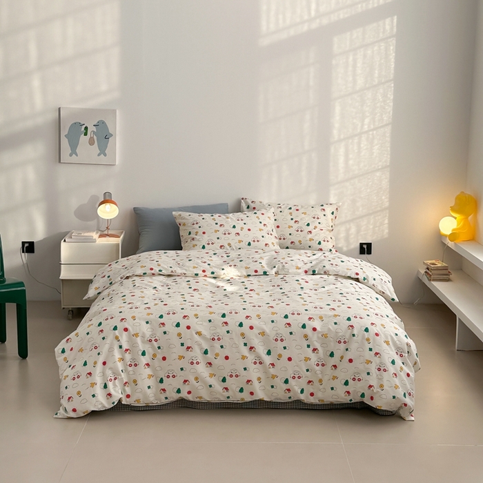 91家纺网 家纺一手货源 找家纺 棉眠 2024春季新款40支13070全棉卡通四件套 迪迪