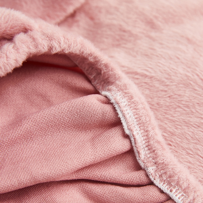 91家纺网 家纺一手货源 找家纺 丝绮鹿 2024新款毛绒纯色弧形椅子套 粉色