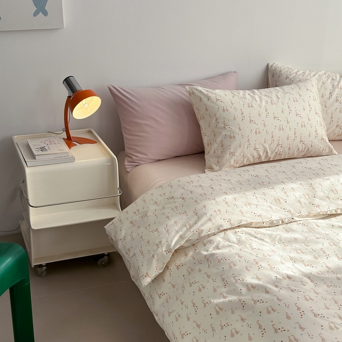 91家纺网 家纺一手货源 找家纺 棉眠 2024春季新款40支13070全棉卡通四件套 快乐丫丫