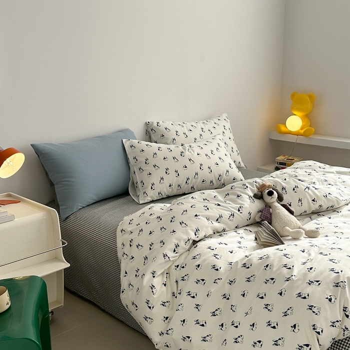 91家纺网 家纺一手货源 找家纺 棉眠 2024春季新款40支13070全棉卡通四件套 法斗