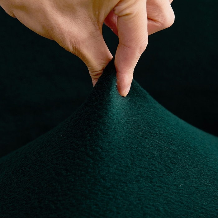 91家纺网 家纺一手货源 找家纺 丝绮鹿 2024新款毛绒纯色弧形椅子套 墨绿