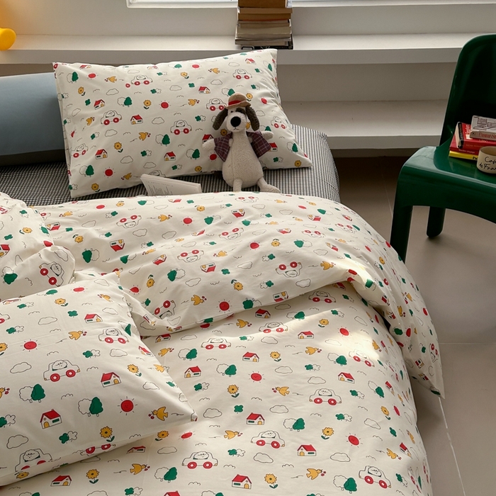 91家纺网 家纺一手货源 找家纺 棉眠 2024春季新款40支13070全棉卡通四件套 迪迪