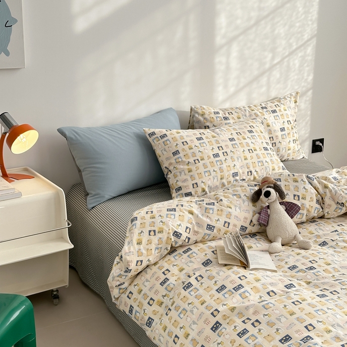 91家纺网 家纺一手货源 找家纺 （总）棉眠 2024春季新款40支13070全棉卡通四件套