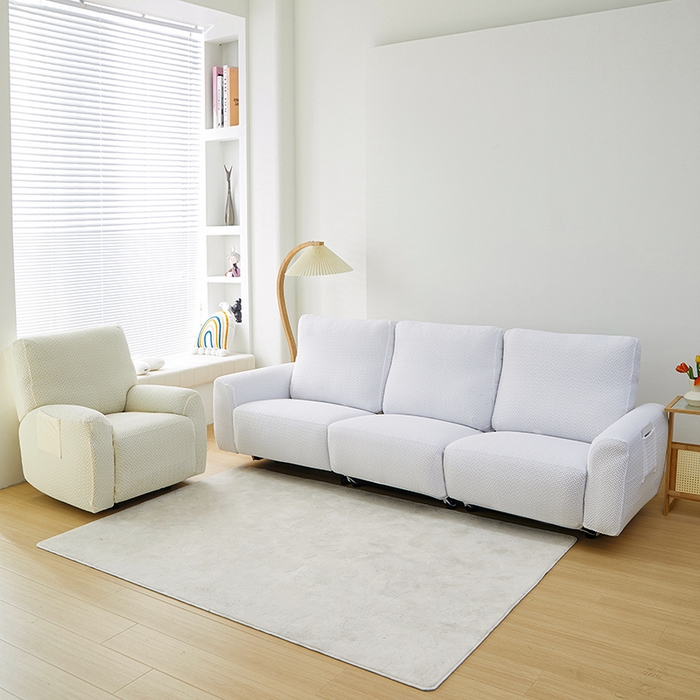 91家纺网 家纺一手货源 找家纺 （总） 共鸣沙发套 2024新款摇粒绒提花交织纹系列芝华仕三人沙发套