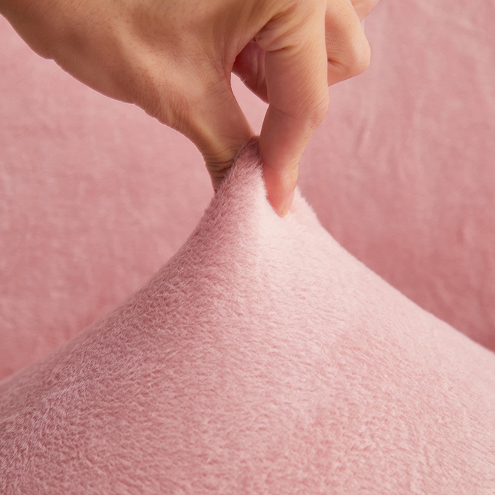 91家纺网 家纺一手货源 找家纺 丝绮鹿 2024新款毛绒纯色弧形椅子套 粉色