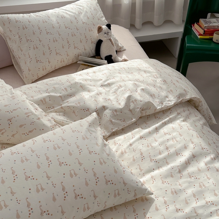 91家纺网 家纺一手货源 找家纺 棉眠 2024春季新款40支13070全棉卡通四件套 快乐丫丫