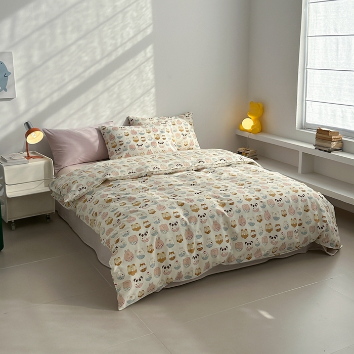 91家纺网 家纺一手货源 找家纺 棉眠 2024春季新款40支13070全棉卡通四件套 甜甜圈