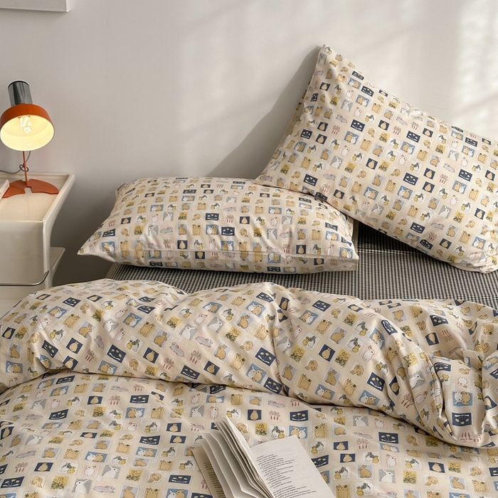 91家纺网 家纺一手货源 找家纺 （总）棉眠 2024春季新款40支13070全棉卡通四件套