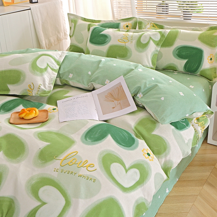 91家纺网 家纺一手货源 找家纺 北部居 2025新款加厚化纤单被套 爱在心田