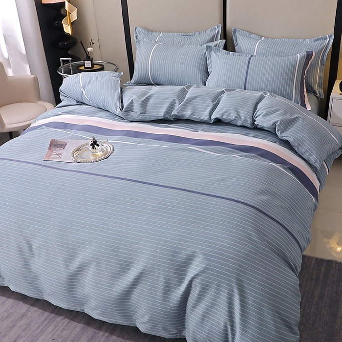 91家纺网 家纺一手货源 找家纺 北部居 2024新款加厚化纤四件套 浪漫-灰