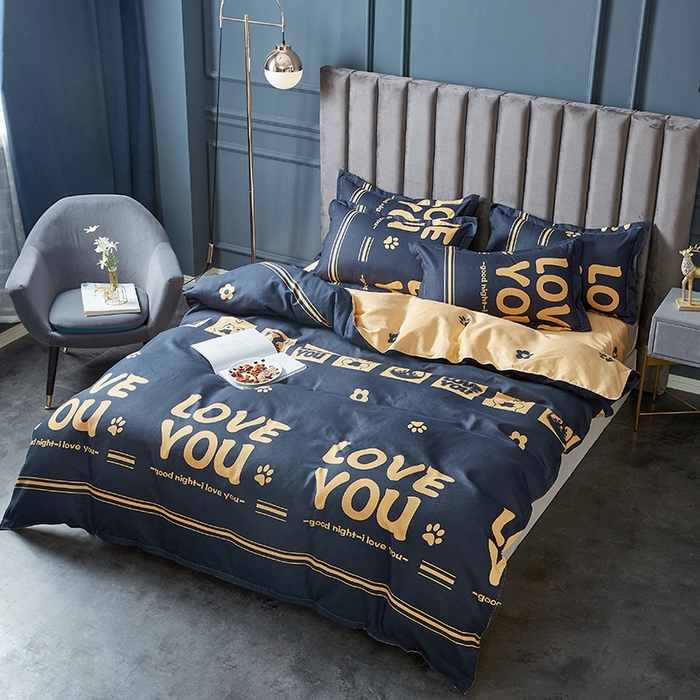 91家纺网 家纺一手货源 找家纺 北部居 2024新款加厚化纤四件套 乐享生活