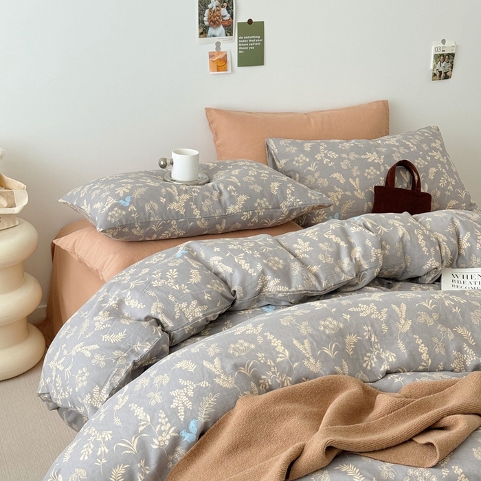 91家纺网 家纺一手货源 找家纺 安莱生活 2024新款高奢全棉新疆棉双层纱四件套 森屿