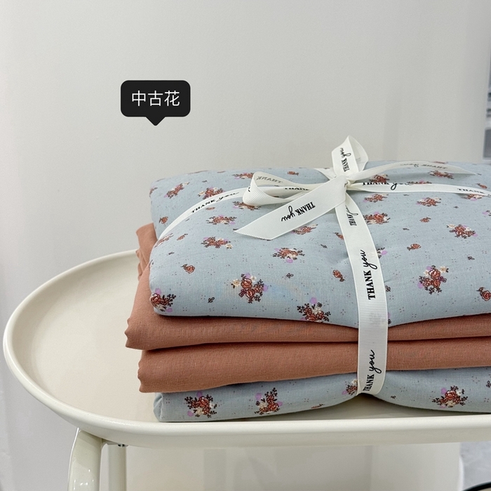 91家纺网 家纺一手货源 找家纺 安莱生活 2024新款高奢全棉新疆棉双层纱四件套 中古花