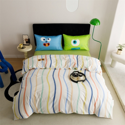 91家纺网 家纺一手货源 找家纺 珺柔家纺 2024年款13070全棉数码印花四件套 五彩世界