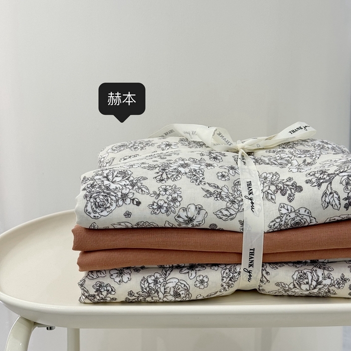 91家纺网 家纺一手货源 找家纺 安莱生活 2024新款高奢全棉新疆棉双层纱四件套 赫本