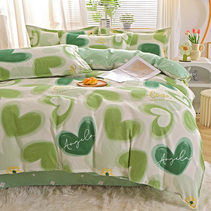 91家纺网 家纺一手货源 找家纺 北部居 2025新款加厚化纤单被套 爱在心田