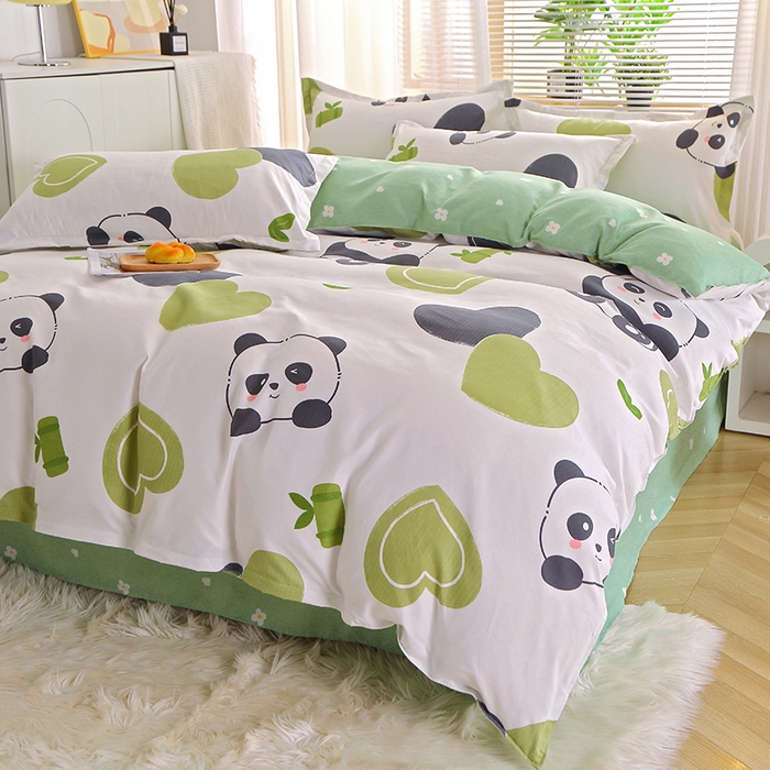 91家纺网 家纺一手货源 找家纺 北部居 2025新款加厚化纤单被套 熊猫