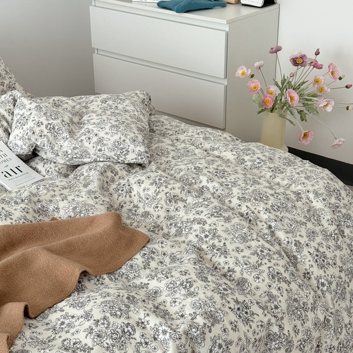 91家纺网 家纺一手货源 找家纺 安莱生活 2024新款高奢全棉新疆棉双层纱四件套 赫本