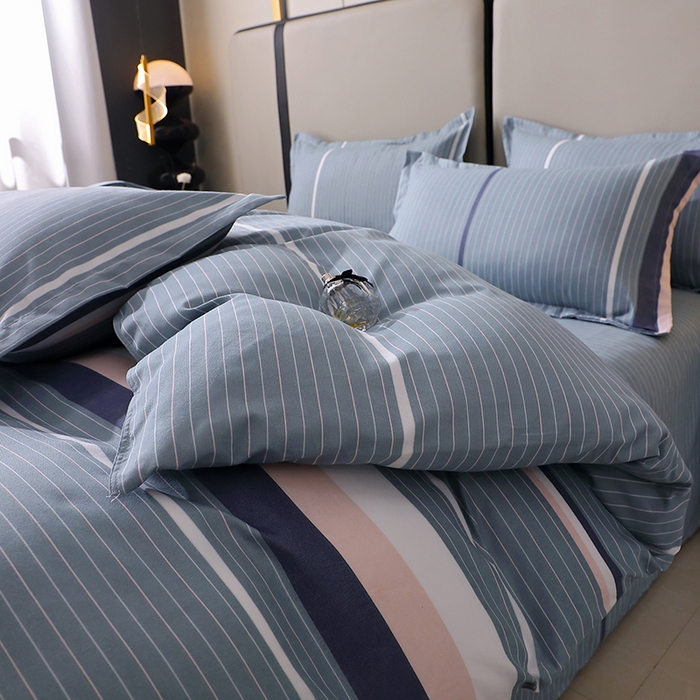 91家纺网 家纺一手货源 找家纺 北部居 2024新款加厚化纤四件套 浪漫-灰