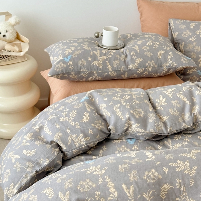 91家纺网 家纺一手货源 找家纺 安莱生活 2024新款高奢全棉新疆棉双层纱四件套 森屿