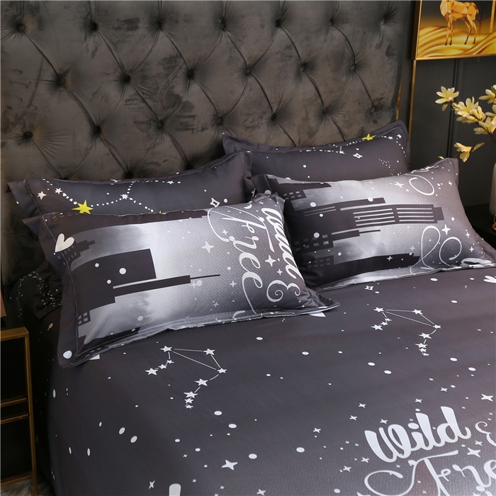 91家纺网 家纺一手货源 找家纺 北部居 2024新款加厚化纤四件套 伦敦之夜