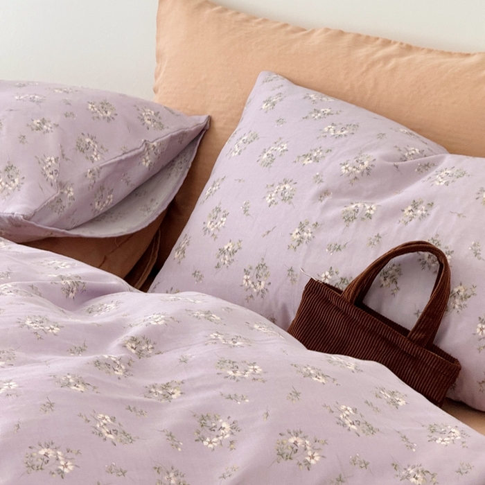 91家纺网 家纺一手货源 找家纺 安莱生活 2024新款高奢全棉新疆棉双层纱四件套 海棠花黄