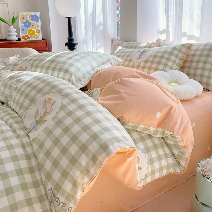 91家纺网 家纺一手货源 找家纺 拾物记 2024新款A类喷气全棉12868卡通印花四件套 茉彩